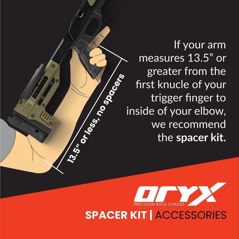 Spacer kit for your MDT Buttstocks - 4 pack.    Each spacer provides an extra 1/4