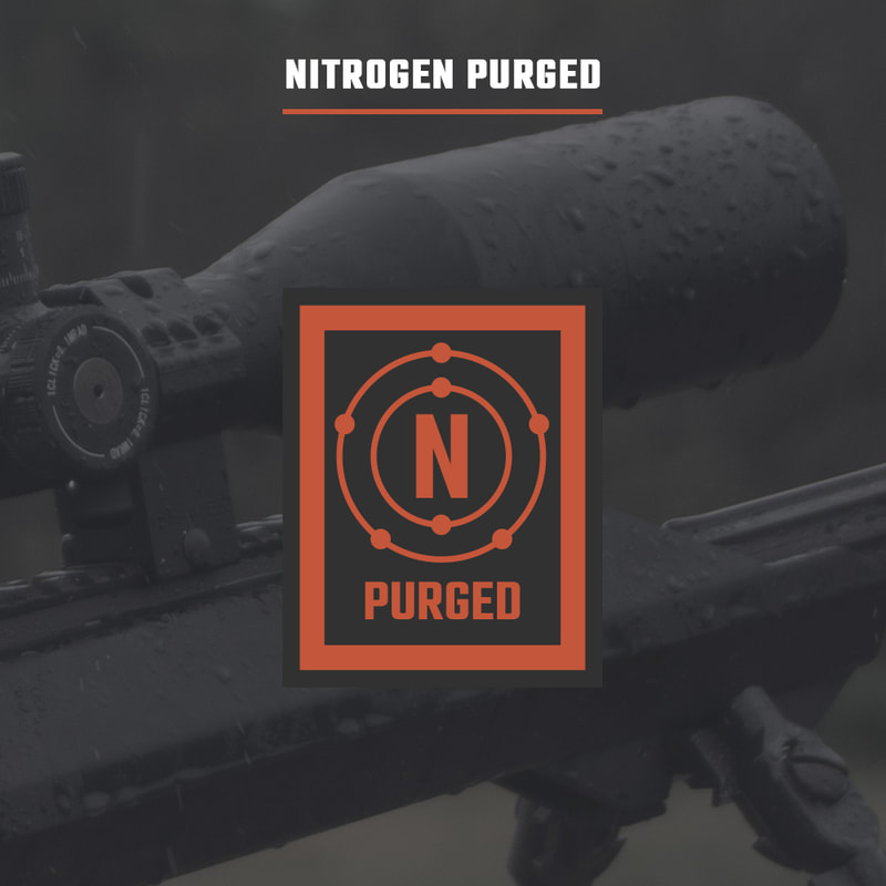 NITROGEN PURGED
Nitrogen gas is used to purge air from the optic to help maintain internal fog-proof and waterproof capabilities.