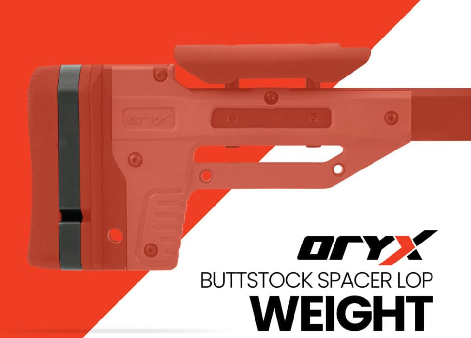 If you're looking to add more weight to your buttstock, these LOP (length of pull) spacers are a great option.  The MDT Buttstock Spacer Weights are interchangeable with MDT buttstock spacers and compatible with:  XRS Chassis System SCS-Lite (Skeleton Carbine Stock Lite) CCS (Composite Carbine Stock) ORYX Chassis System
