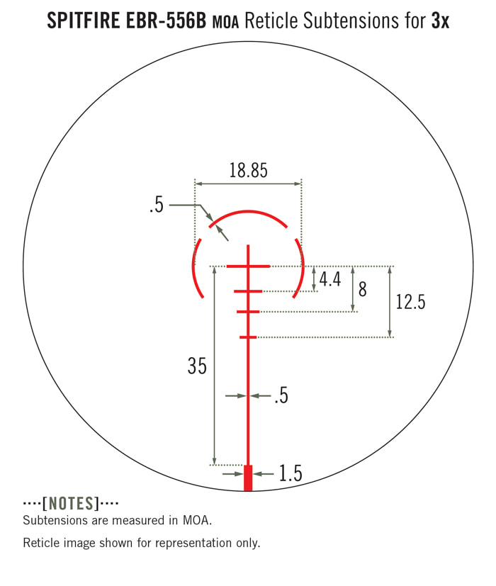 Vortex Optics Spitfire™ 3x Prism Scope SPR-1303 Reticle